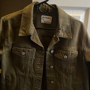Old Navy olive green size large denim jacket